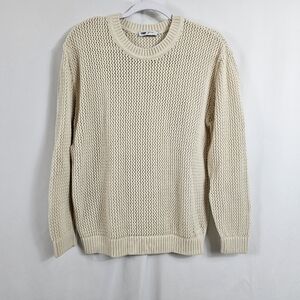 Aritzia Open-Weave Crewneck Sweater in Cream